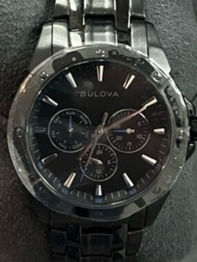 Bulova Black Stainless Steel Chronograph Watch